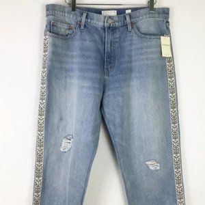Lucky Brand Distressed Aztec Stripe Jeans (size: 24/00)